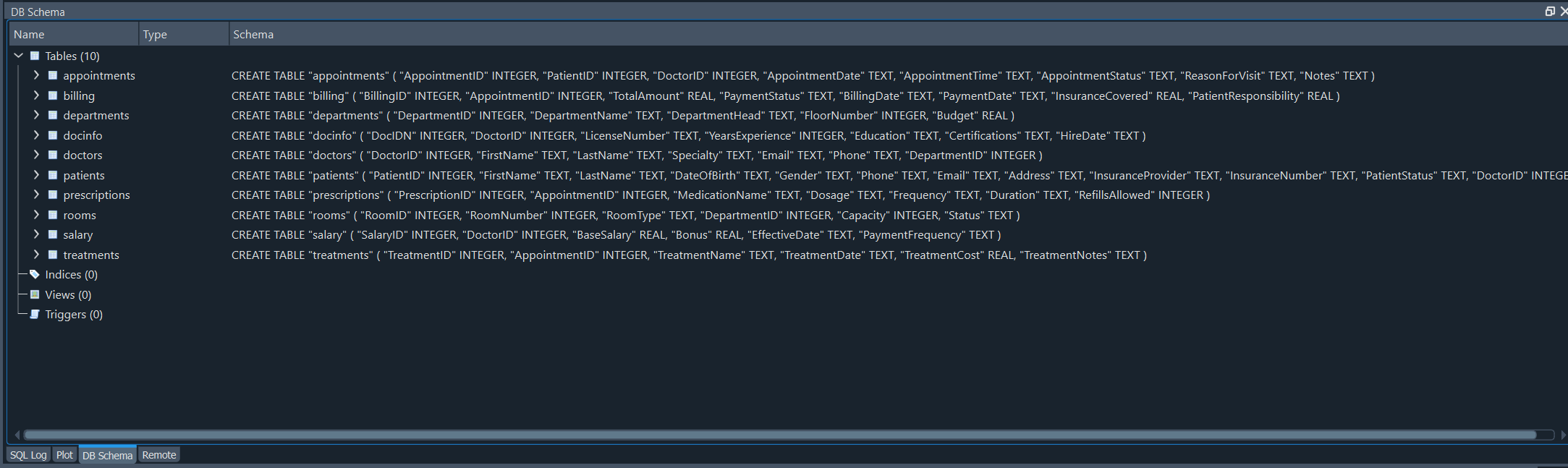 Database Schema Structure